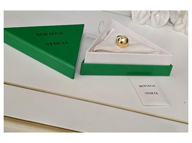 Anello scolpito Bottega Veneta in argento placcato oro D'oro - vista 7