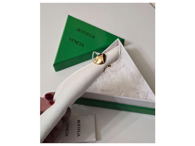 Anello scolpito Bottega Veneta in argento placcato oro D'oro - vista 8