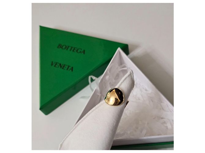 Anello scolpito Bottega Veneta in argento placcato oro D'oro - vista 9