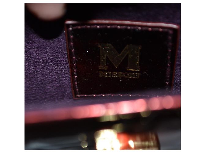 Pochette Missoni Logo Rosso Scuro Vernice Bordò - vista 9