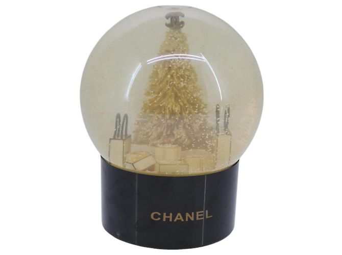 CHANEL Christmas Tree Shopper Snow Globe VIP Only Clear Yellow CC Auth 102238 - view 13