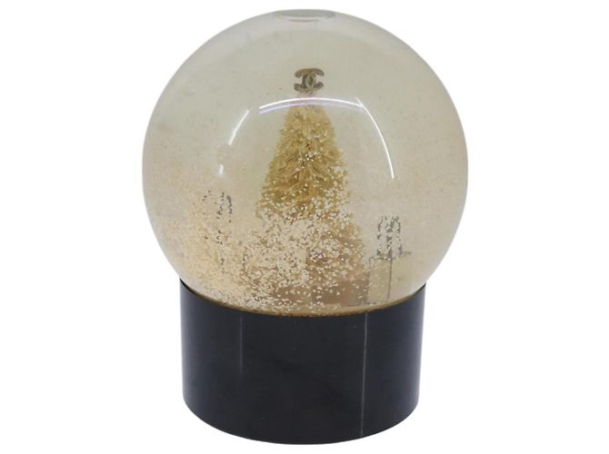 CHANEL Christmas Tree Shopper Snow Globe VIP Only Clear Yellow CC Auth 102238 - view 2