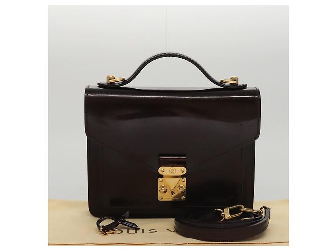 LOUIS VUITTON Vernis Monceau BB Borsa a Mano 2way Amarante M91580 LV Auth 101839 Bordò - vista 12