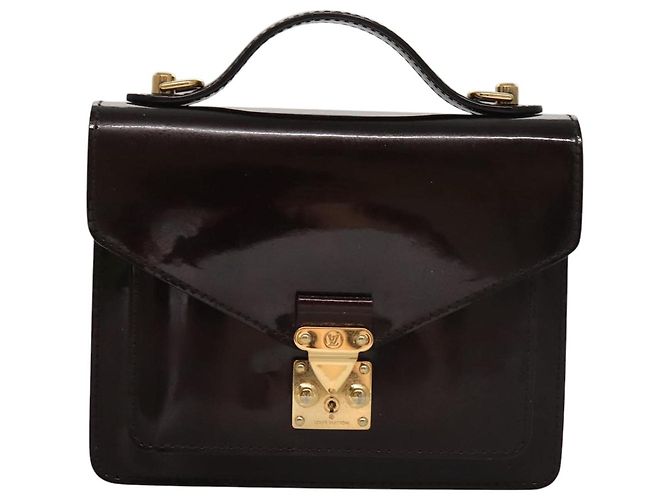 LOUIS VUITTON Vernis Monceau BB Borsa a Mano 2way Amarante M91580 LV Auth 101839 Bordò - vista 13