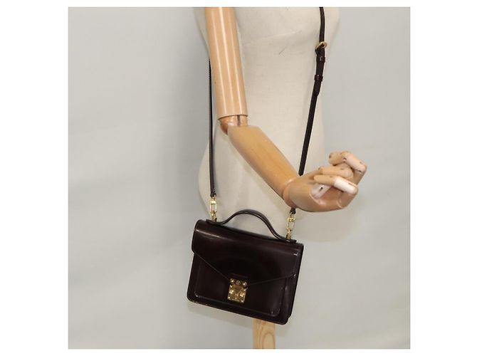 LOUIS VUITTON Vernis Monceau BB Borsa a Mano 2way Amarante M91580 LV Auth 101839 Bordò - vista 29