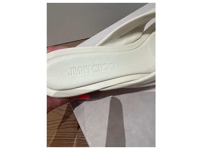 Jimmy Choo Mule espadrillas con zeppa Avenue Wedges 110 Bianco sporco - vista 6
