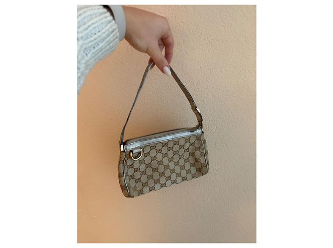 Ophidia Borsa Gucci Abby Beige in Tela - vista 10