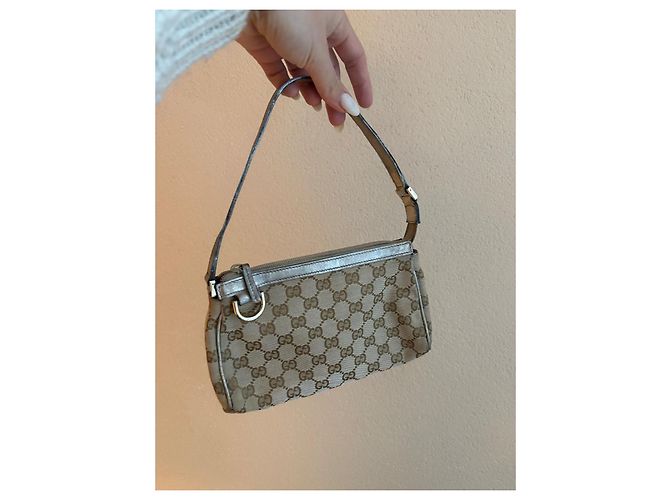 Ophidia Borsa Gucci Abby Beige in Tela - vista 2