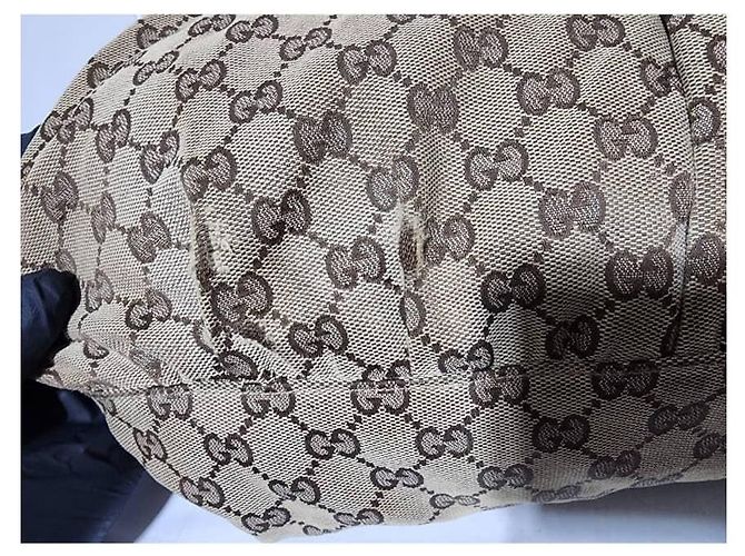 Borsa hobo Gucci GG in tela e pelle D Ring Beige/Marrone - vista 15