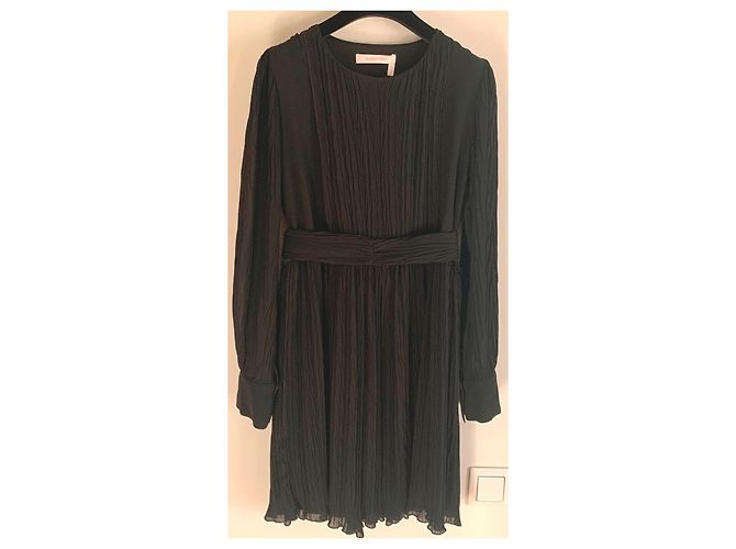 Schwarzes Kleid aus Polyester von See by Chloé - Ansicht 11