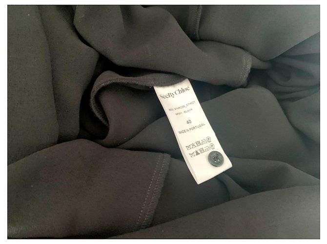 Schwarzes Kleid aus Polyester von See by Chloé - Ansicht 14