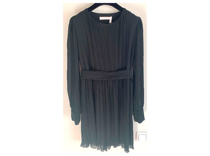 Schwarzes Kleid aus Polyester von See by Chloé - Ansicht 7