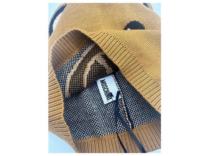 Cappello Moschino Marrone Nero Bianco - vista 3