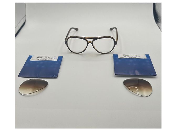 Occhiali da sole Ray-Ban marroni in plastica Marrone - vista 7
