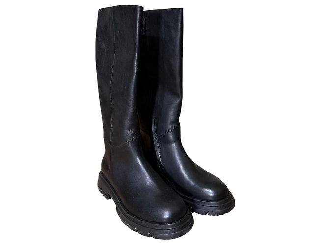 Botas Candice Cooper Chado de cuero negro - vista 2