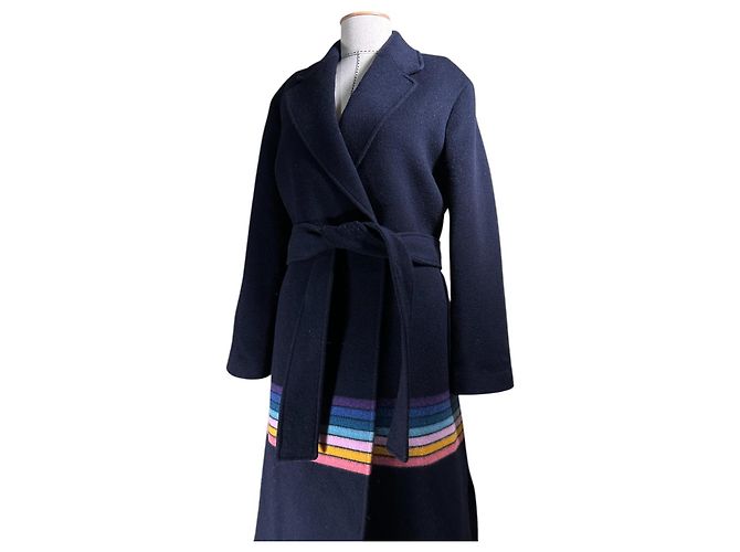 Abrigo de lana Paul Smith azul marino a rayas Multicolor - vista 2