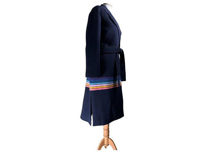 Abrigo de lana Paul Smith azul marino a rayas Multicolor - vista 3