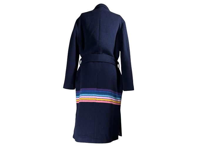 Abrigo de lana Paul Smith azul marino a rayas Multicolor - vista 4