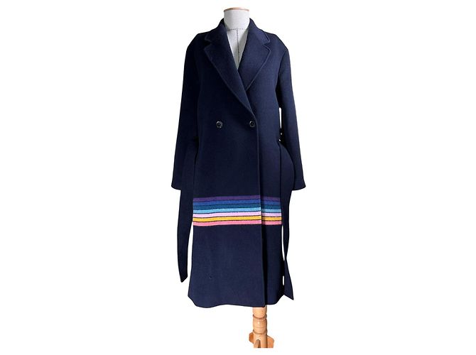 Abrigo de lana Paul Smith azul marino a rayas Multicolor - vista 5