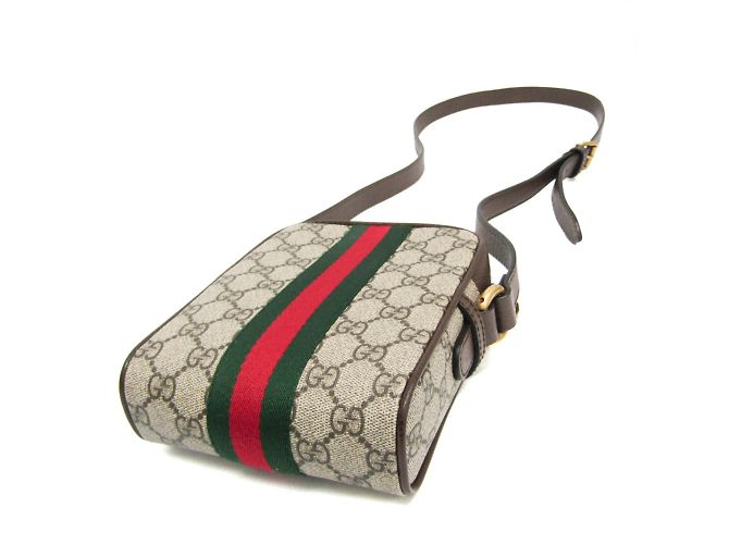Borsa a Spalla Gucci Ophidia GG Piccola Marrone Beige - vista 2