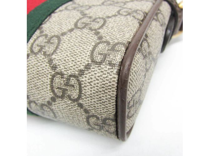 Borsa a Spalla Gucci Ophidia GG Piccola Marrone Beige - vista 4