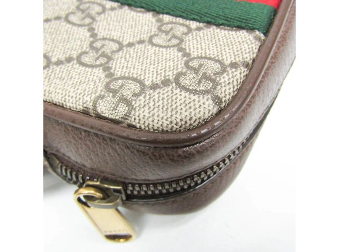 Borsa a Spalla Gucci Ophidia GG Piccola Marrone Beige - vista 5