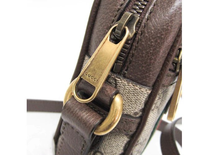 Borsa a Spalla Gucci Ophidia GG Piccola Marrone Beige - vista 6