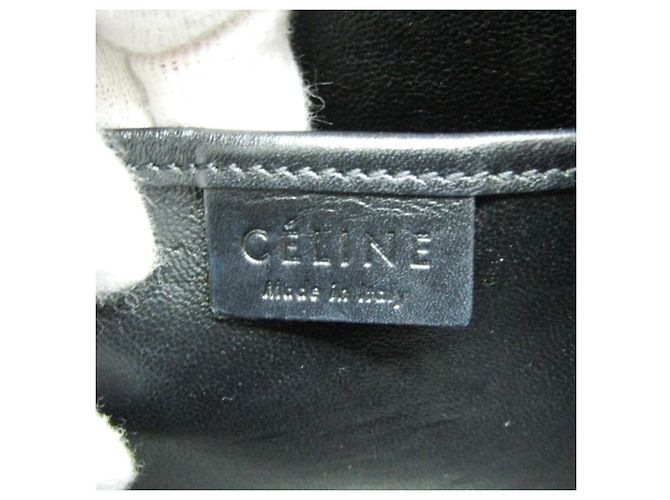 Céline Borsa a mano Celine Luggage Nano Shopper Nero Rosa Bordò - vista 12