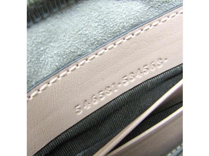 Borsa a spalla in pelle rosa chiaro Gucci GG Marmont - vista 13