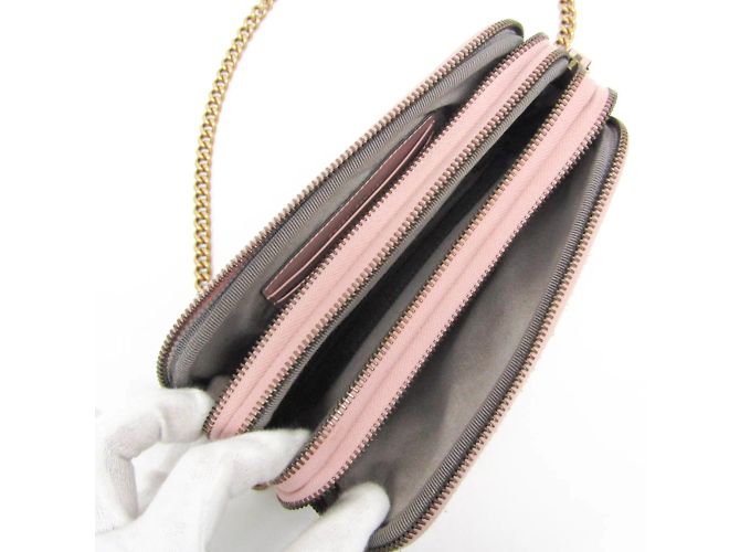 Borsa a spalla in pelle rosa chiaro Gucci GG Marmont - vista 3
