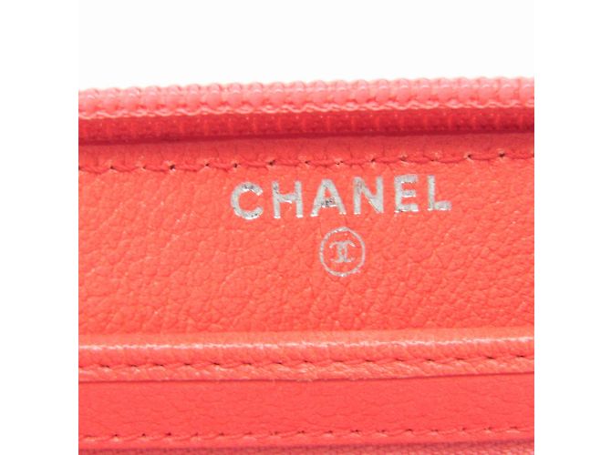 Chanel Camellia Korallenrosa Leder Langbörse Pink - Ansicht 9