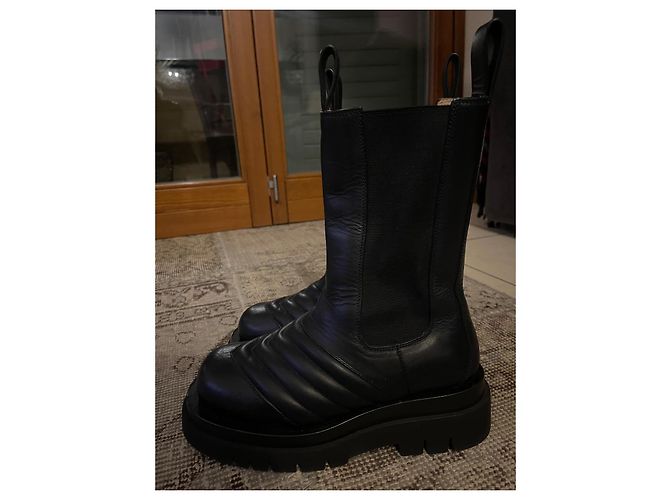 Botas Lug Bottega Veneta de piel negra Negro - vista 3
