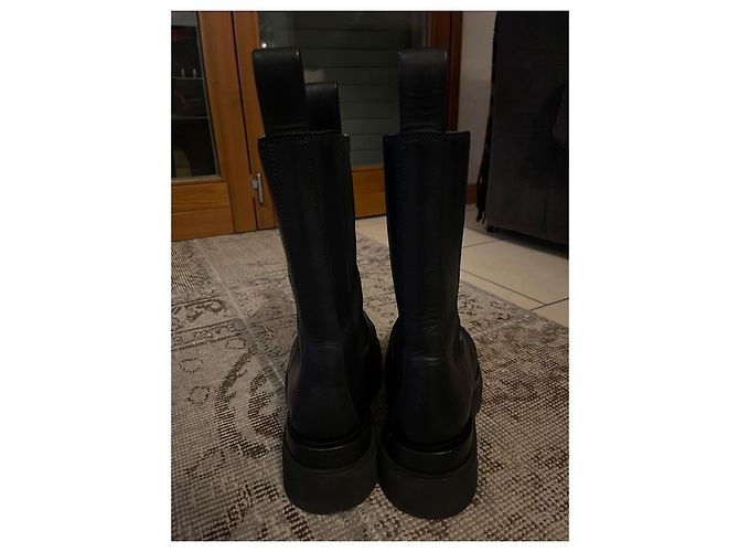 Botas Lug Bottega Veneta de piel negra Negro - vista 4