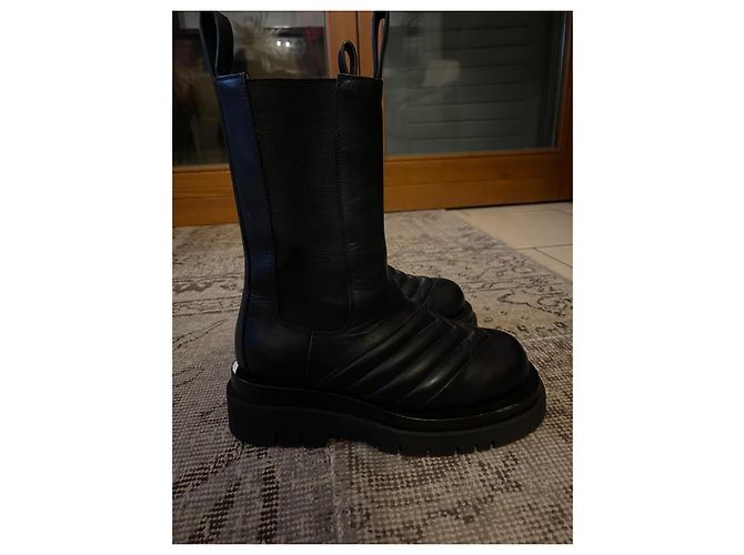 Botas Lug Bottega Veneta de piel negra Negro - vista 6