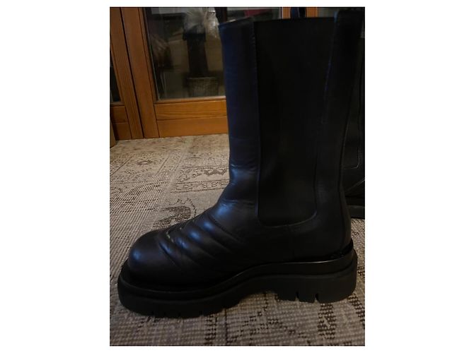 Botas Lug Bottega Veneta de piel negra Negro - vista 7