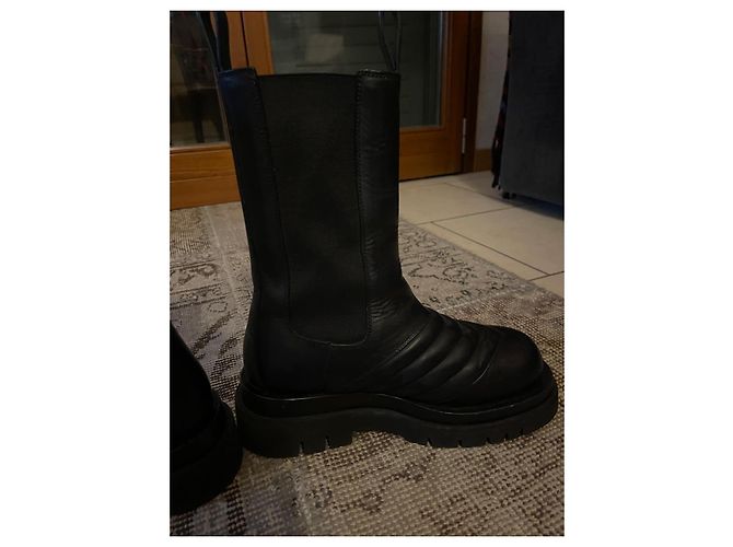 Botas Lug Bottega Veneta de piel negra Negro - vista 8