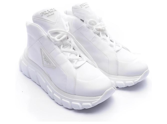 Prada Re-Nylon Gabardine Sneaker Eggshell Aus weiß - Ansicht 2
