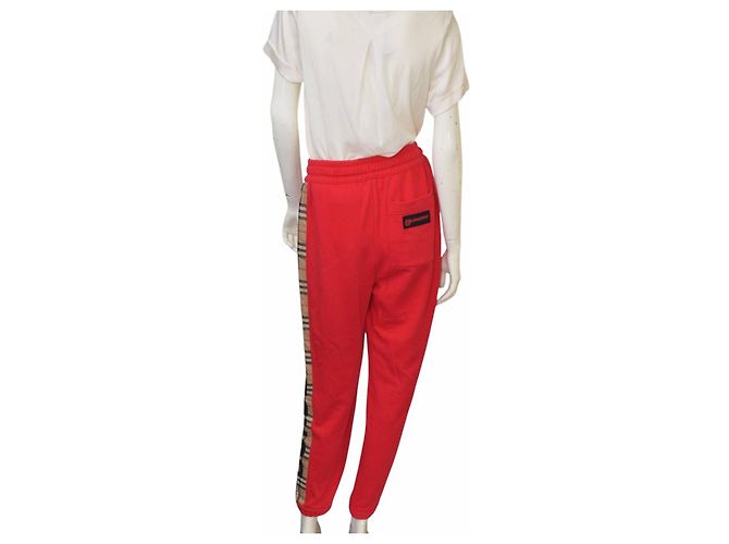 Pantalones de chándal Burberry rojos de algodón Signature Roja - vista 2
