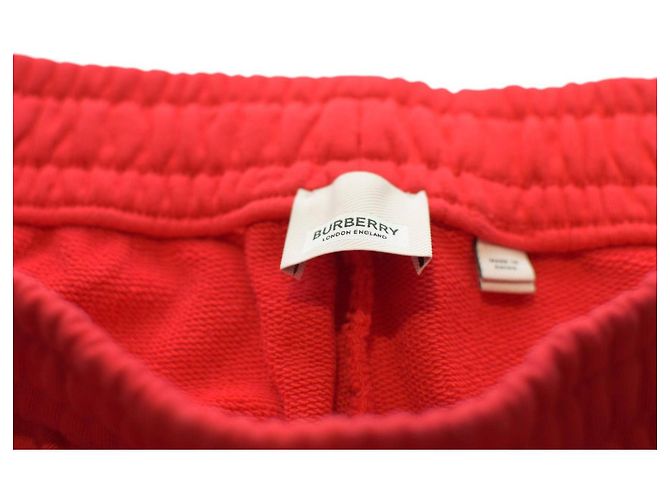 Pantalones de chándal Burberry rojos de algodón Signature Roja - vista 3