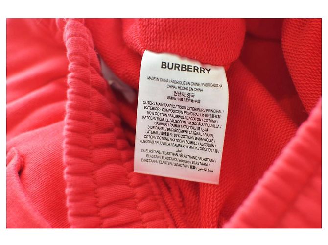 Pantalones de chándal Burberry rojos de algodón Signature Roja - vista 4