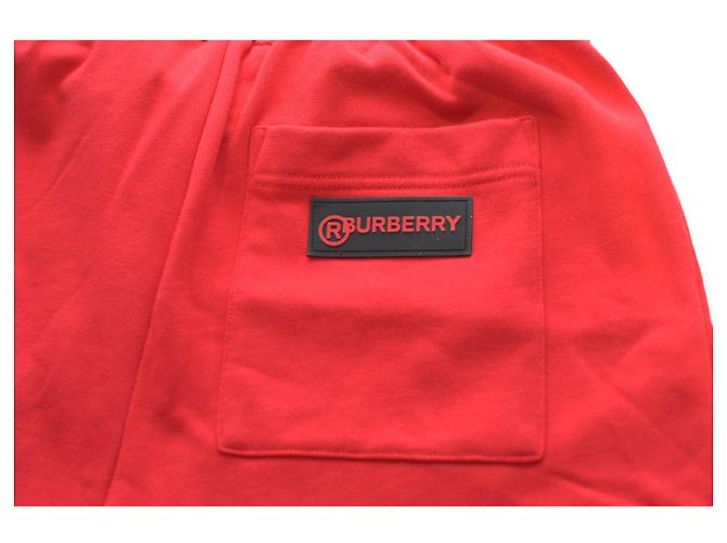 Pantalones de chándal Burberry rojos de algodón Signature Roja - vista 7