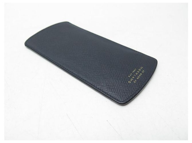 NINE LOT SMYTHSON GLASSES CASE + PANAMA LEATHER POUCH SET Navy blue - view 11