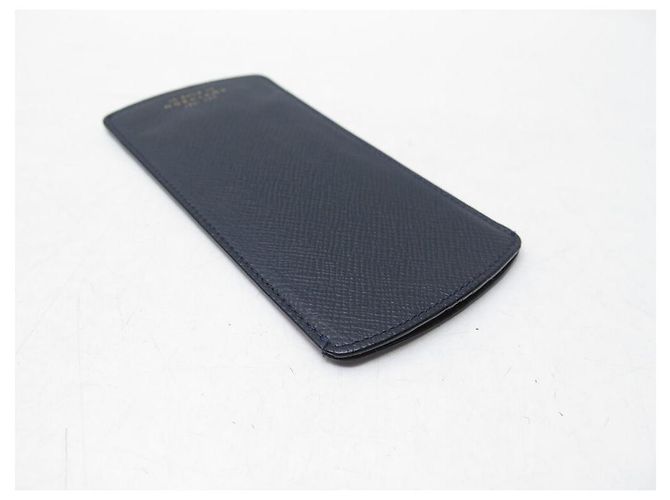 NINE LOT SMYTHSON GLASSES CASE + PANAMA LEATHER POUCH SET Navy blue - view 12