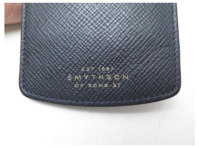 NINE LOT SMYTHSON GLASSES CASE + PANAMA LEATHER POUCH SET Navy blue - view 13