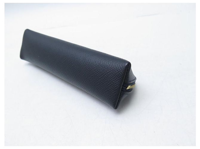 NINE LOT SMYTHSON GLASSES CASE + PANAMA LEATHER POUCH SET Navy blue - view 4