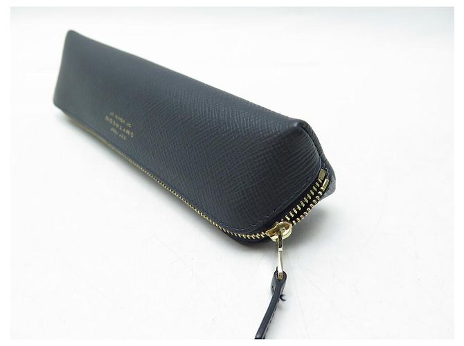 NINE LOT SMYTHSON GLASSES CASE + PANAMA LEATHER POUCH SET Navy blue - view 5