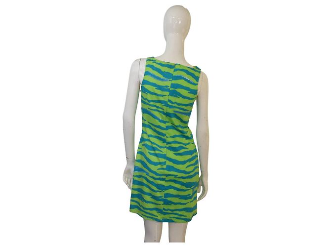 Abito mini Versus stampa zebra blu e verde con paillettes Multicolore - vista 2