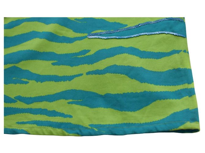 Abito mini Versus stampa zebra blu e verde con paillettes Multicolore - vista 6