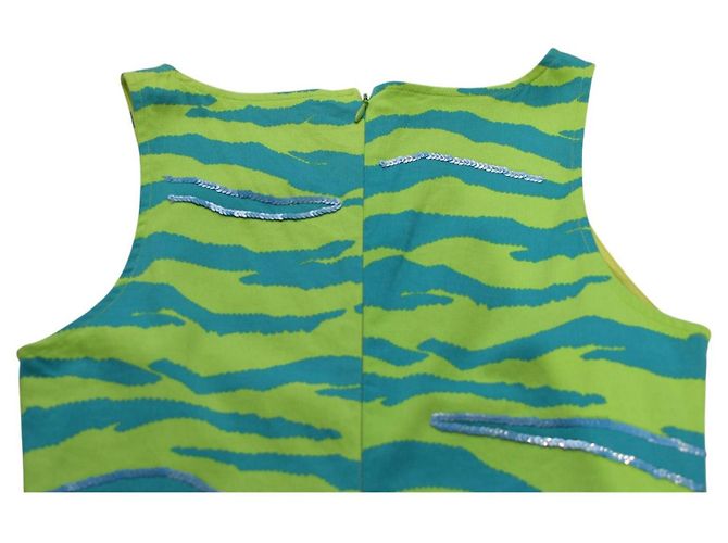 Abito mini Versus stampa zebra blu e verde con paillettes Multicolore - vista 7