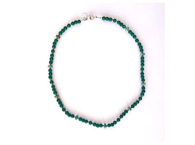 Autre Marque Collana Heirloom&Amber Perle Turchesi e Verdi in Argento Sterling Verde - vista 3